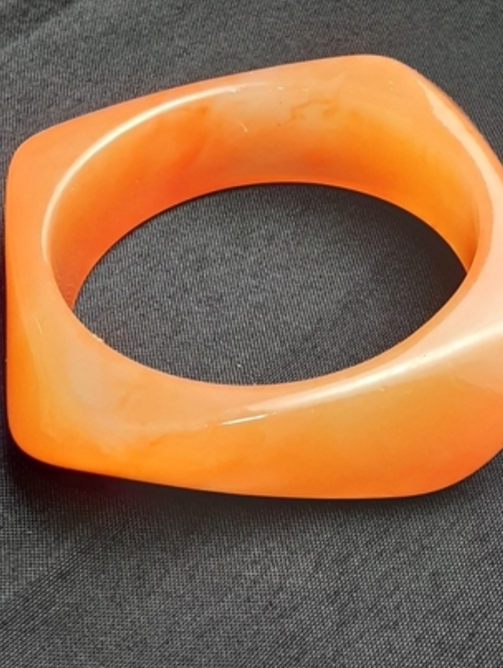 SUMMER ORANGE!!! Gemstone Resin Orange Geometric Bangle Bracelet J262